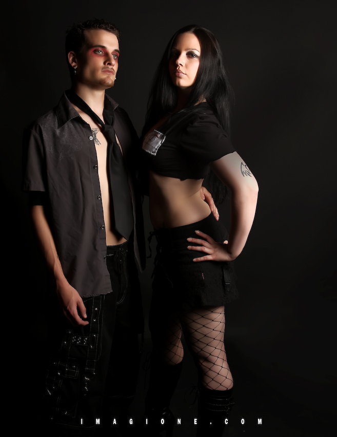 Female and Male model photo shoot of  Naenia and  Oblivion  by Imagione Photography, makeup by Krysi King