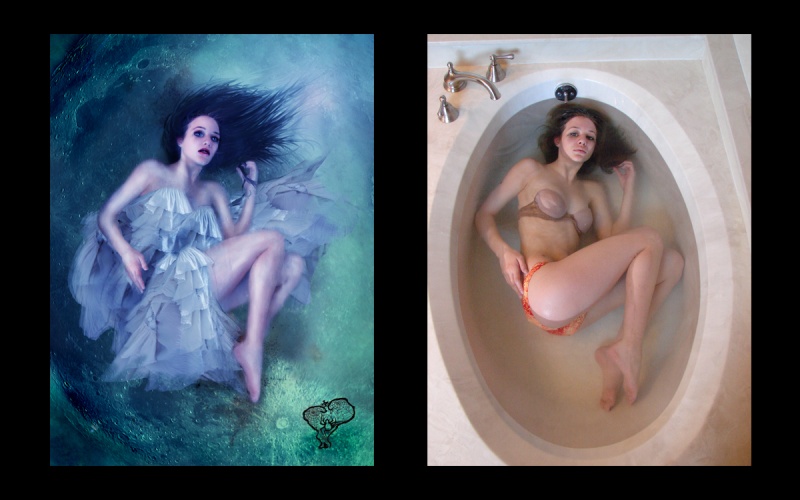 Female model photo shoot of LochaBWS Art and kinziee by LochaBWS Photography