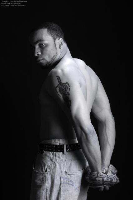 Male model photo shoot of BlaQue KniGht by Penman Imagery in Lumina Studio in Everett, Wa