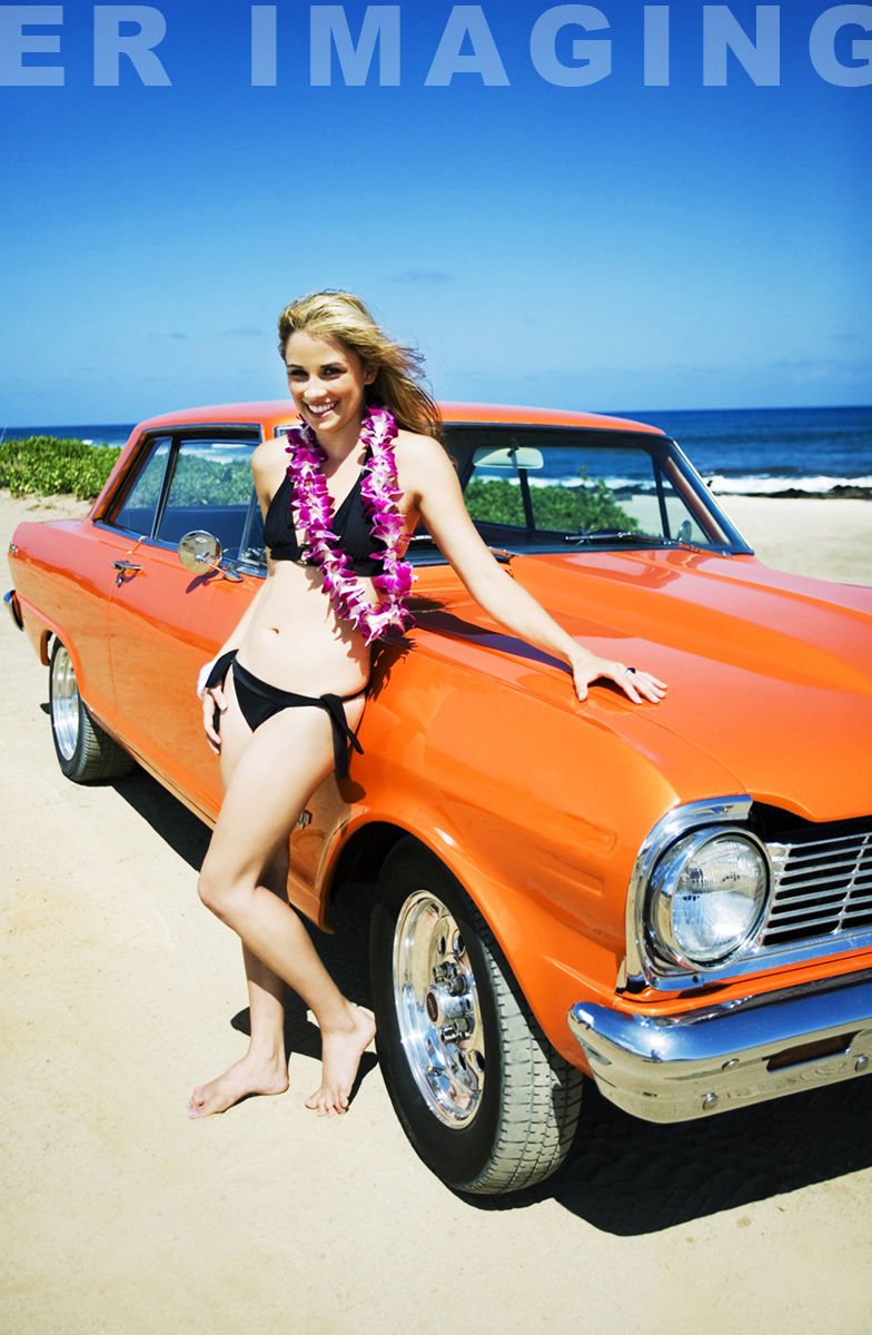 Female model photo shoot of Eliza Richards and Nitch in Hawaii, makeup by MUA debbie 