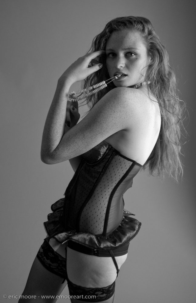 Female model photo shoot of Rina V by Eric Moore Photography, makeup by Veronica Liljeblad