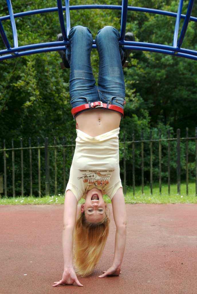 Female model photo shoot of Charlotte Sanders by richiebrown photography in Broadstone Rec play park