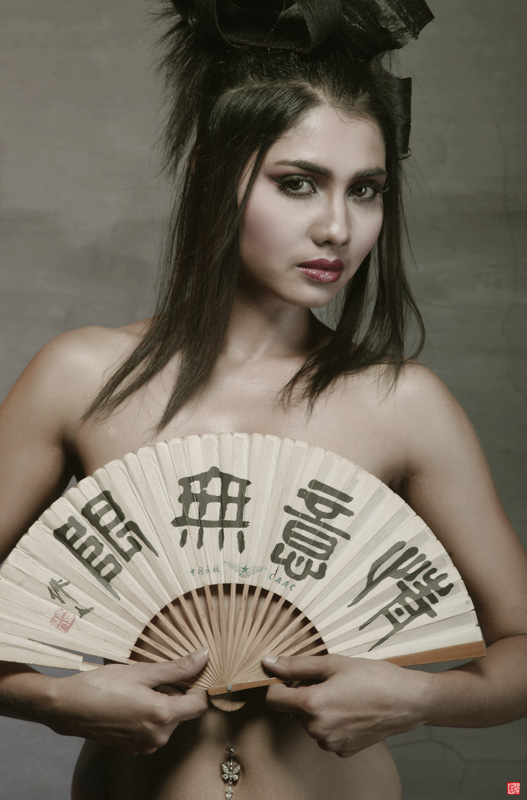 Female model photo shoot of kiranmodel by burgy in studio jakarta indonesia
