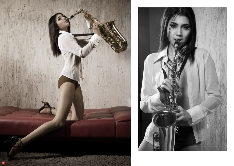 Female model photo shoot of kiranmodel by burgy in studio jakarta indonesia