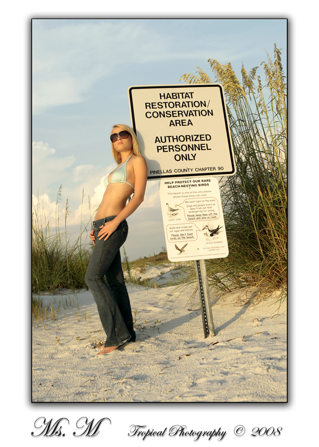 Male and Female model photo shoot of Tropical Photography and Marliese Leitner in Ft Desoto, St Pete Florida