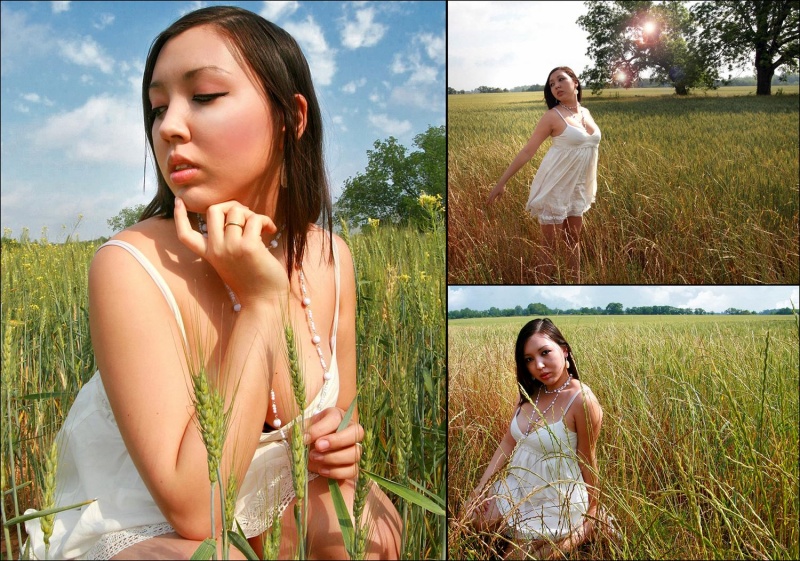 Female model photo shoot of Surrendered Souls and Sammie Soon in Some Random Wheat Field; Newton, AL