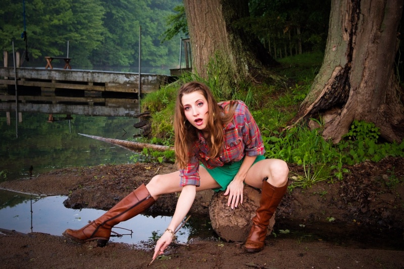 Female model photo shoot of Jamia Weir in Connecticut farm