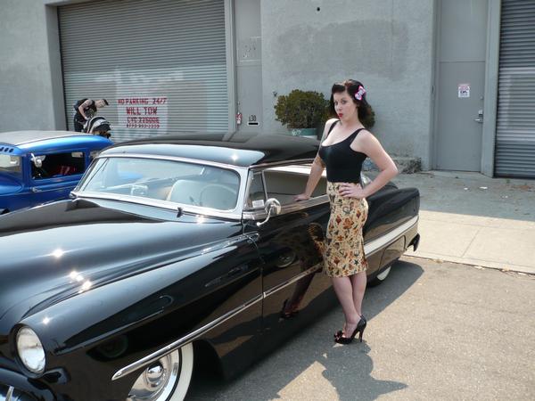 Female model photo shoot of Cadillac Callie in The Parkside, clothing designed by Krafty Kitten Clothing