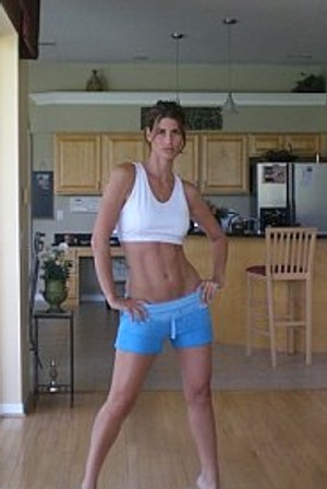 Female model photo shoot of Trisha Bella  in My house; just going to the gym, no makeup.. little ol me