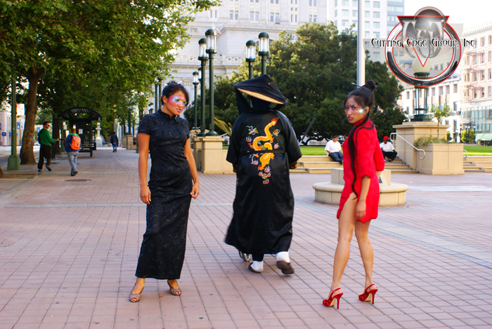 Male and Female model photo shoot of Cutting Edge Group Inc and Gellen X in Downtown Oakland, makeup by BeautyStash