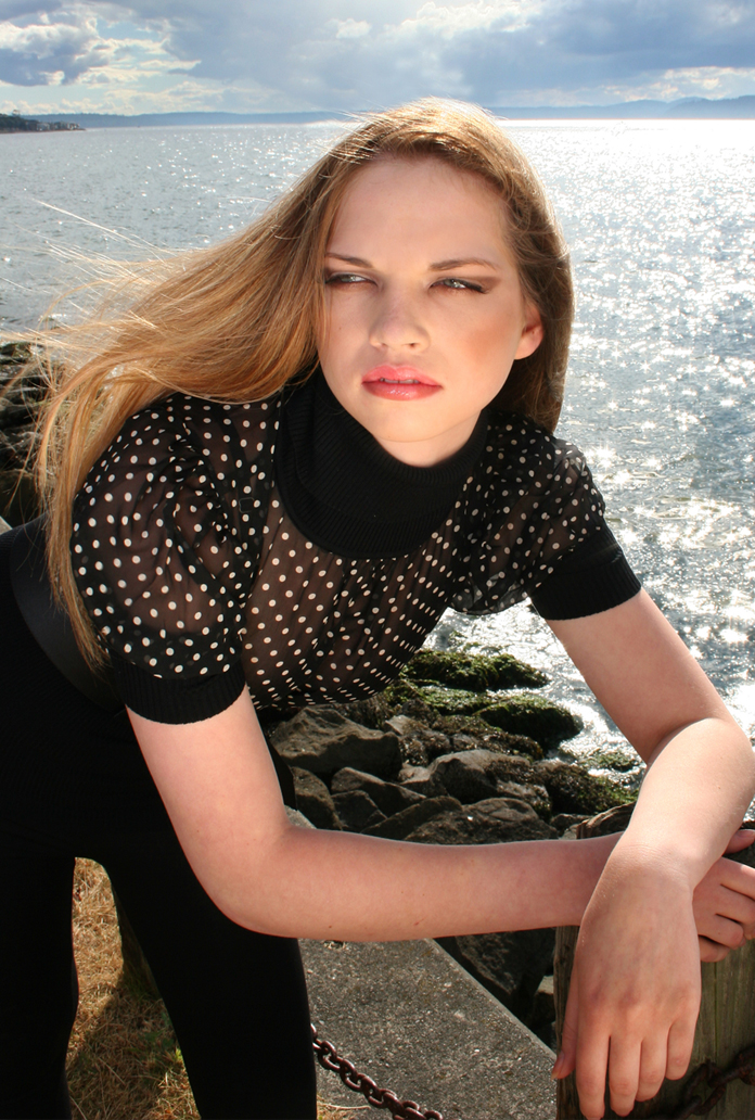 Female model photo shoot of Mromney in Alki Beach, Wa.