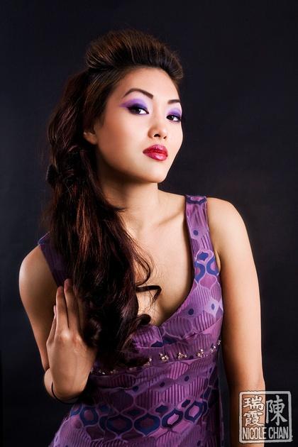 Female model photo shoot of elaine_w by Nicole Chan, makeup by Vania Arroyo