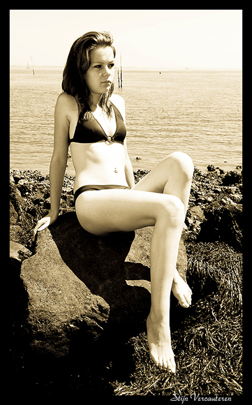 Female model photo shoot of Annickkk in Stijn Vercauteren @ The Beach