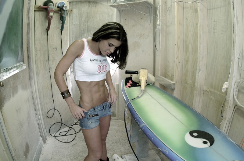 Female model photo shoot of Melissa Erin Cerny in Mike doyle Custom Boards