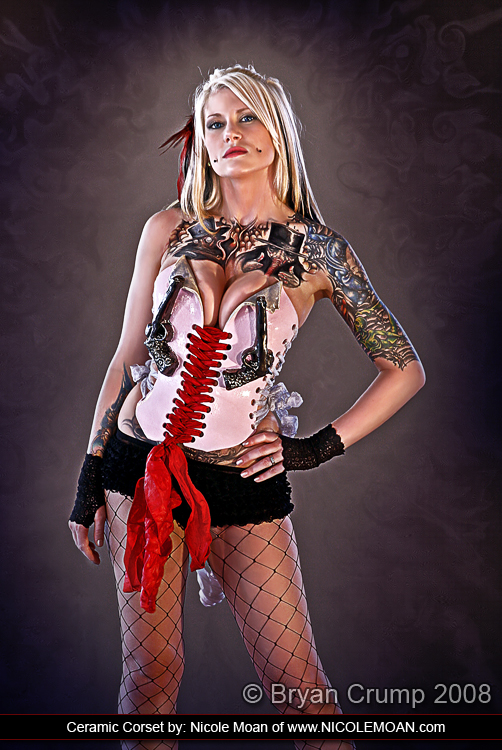 Female model photo shoot of Ceramic Corset Designs and CameronRodgers by Bryan Crump in Oklahoma City, Oklahoma, retouched by Bryan Crump Editing