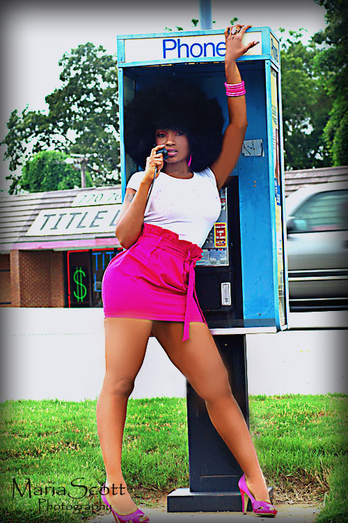 Female model photo shoot of Ms Jazz - Queen of Sexy by MariaScott Photography in PAY PHONE