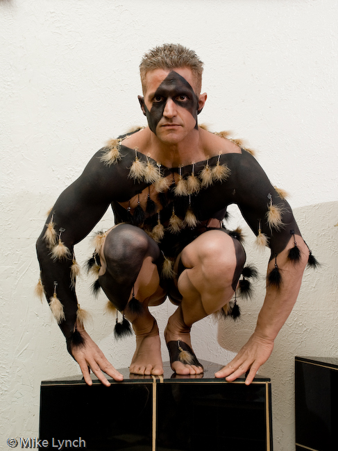 Male model photo shoot of Mike Lynch and TOPDowNMUSTANG in http://mohrstyle.com, Bala Cynwyd, PA, body painted by Roustan