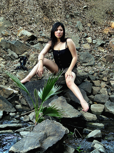 Female model photo shoot of Tiffany Tao in Fullerton Resevoire Creek