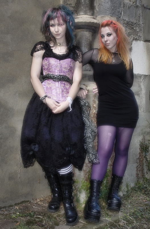 Female model photo shoot of Miss_RED_Toxin and Zoe T-ea- by Jim Nemer in Kensal Green Cemetary, makeup by Makeup By Zee