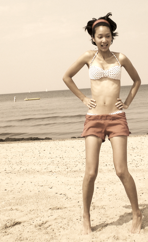 Female model photo shoot of Christine W in Lake Ontario Beach