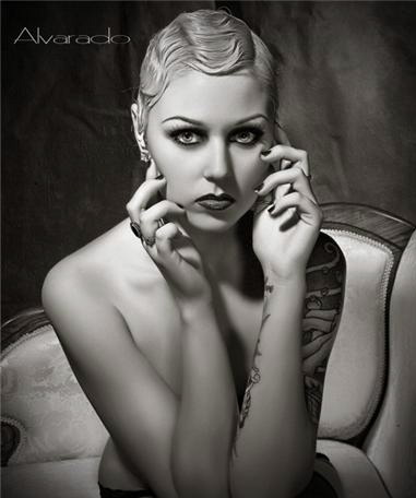 Female model photo shoot of angela aglio and Kristen Leanne by Robert Alvarado, makeup by  Makeup by NolanRobert
