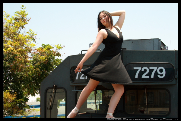 Female model photo shoot of Kimberly Rachel in Anaheim Train lot