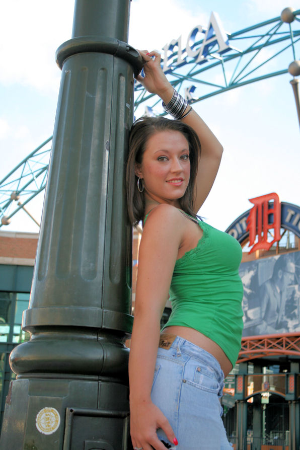 Male and Female model photo shoot of Off Camber Photography and Its Chantel Waske in Comerica Park