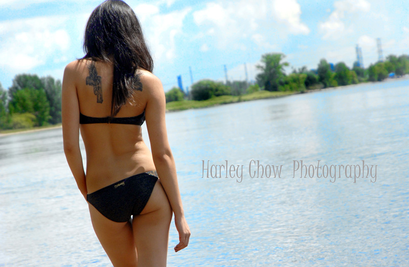 Male and Female model photo shoot of Harley Chow and riley sedanio in Beach