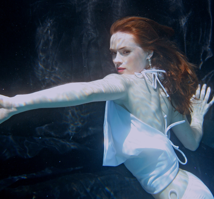 Female model photo shoot of Heather Mackay by waveguider in Underwater