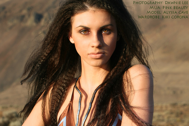 Female model photo shoot of Alyssa Cave by Dawnie Lee Photography in Desert, makeup by Pink Beauty