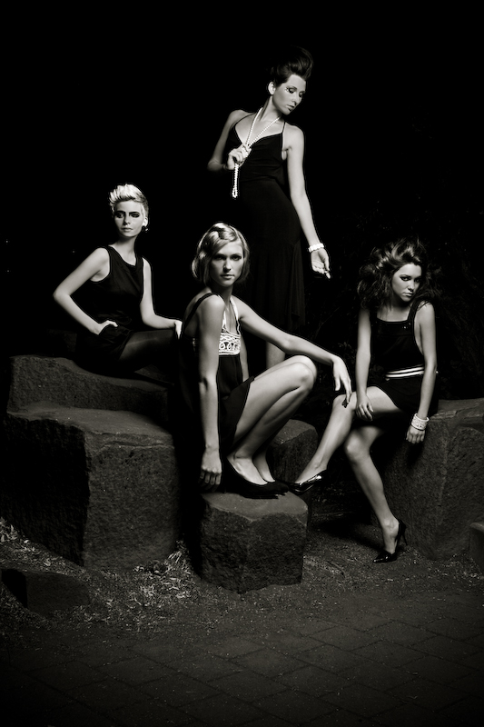 Female model photo shoot of Alexandria Torrescano, E D D, Libby Ann and Lia Richardson by Lavenda in Portland, Oregon, hair styled by P Compehos  and Ambrosia Carey, makeup by Laura Mehall and Hanna Nissen MUA