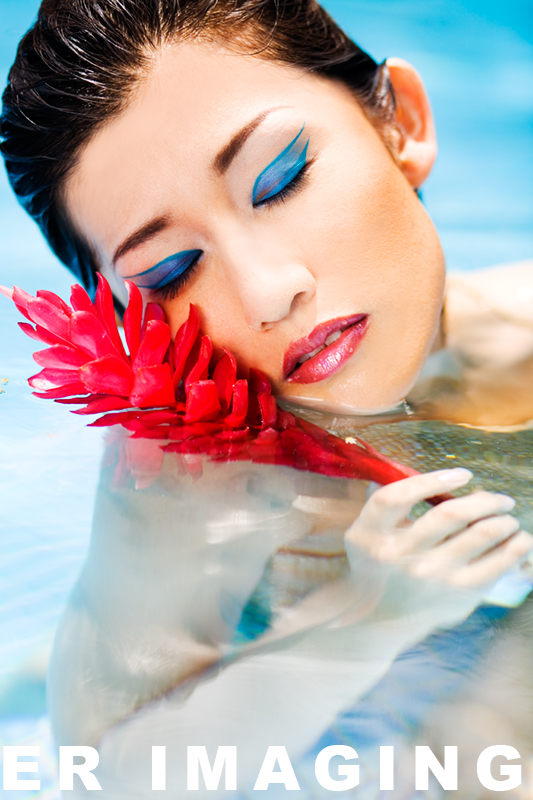 Female model photo shoot of Eliza Richards and Miss Mio in Hawaii, makeup by Delish Make-up Artistry