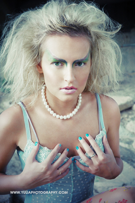 Female model photo shoot of Miss KD by Yulia Rock, makeup by Desirai Tolbert