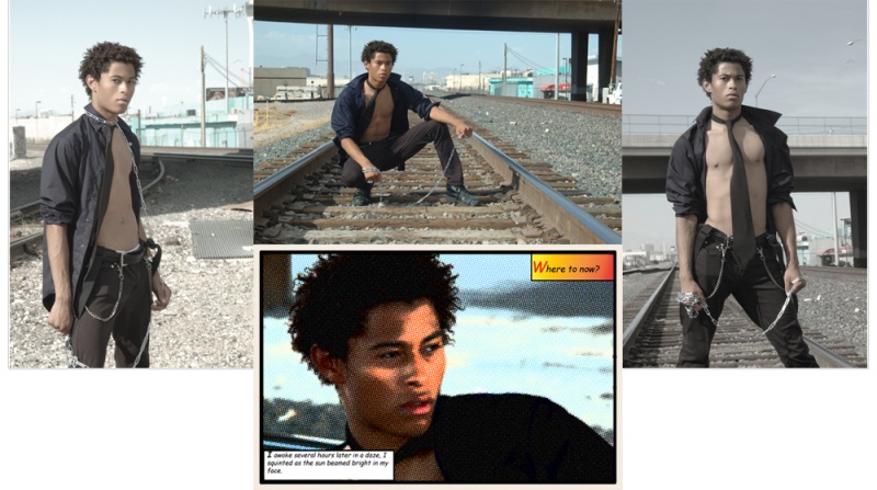 Male model photo shoot of Travis Narrow in Train Tracks