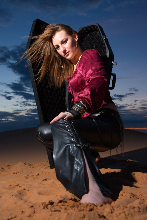Female model photo shoot of TiFfAnY  MaRiE by Tyler Green Photo in artesia n.m. sand dunes