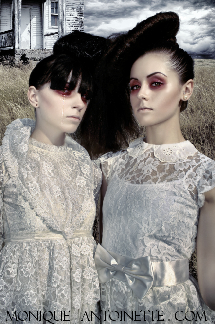 Female model photo shoot of Carmen Yvette and Rachel Whitby by Monique Antoinette, hair styled by Dark Interest