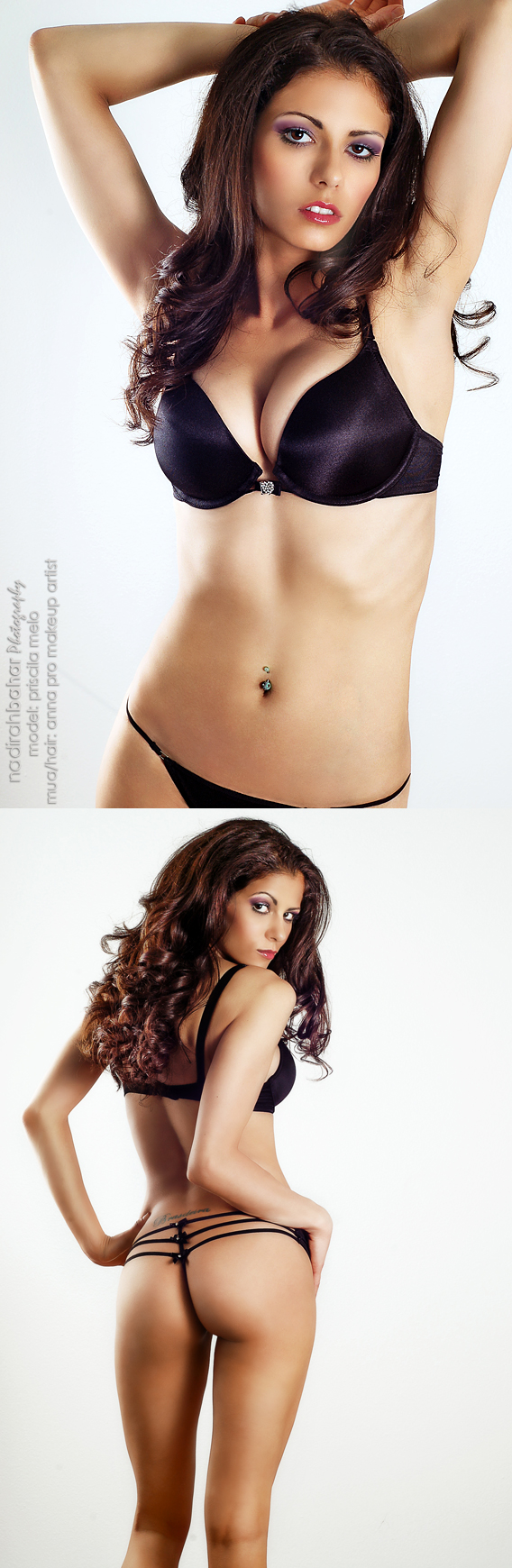 Female model photo shoot of MsAntoinette and Priscila MB by Nadirah B in Studio