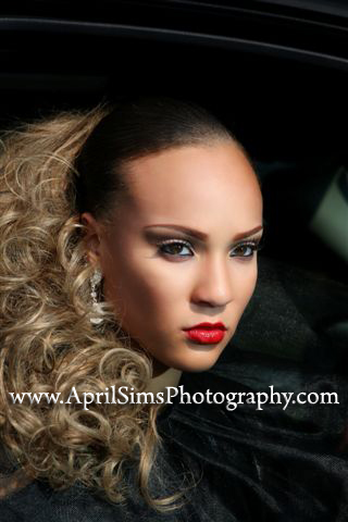 Female model photo shoot of April Sims in MD, hair styled by Sherritta Matthews, makeup by Renny Vasquez