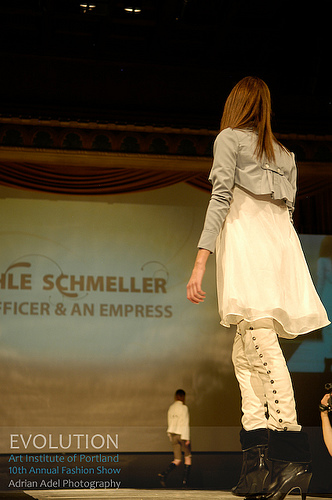 Female model photo shoot of Kehle Schmeller in Aipd Fashion show