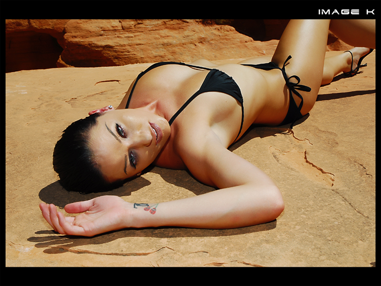 Male and Female model photo shoot of Image K and Andromeda Cosmos Vegas in Red Rock Canyon
