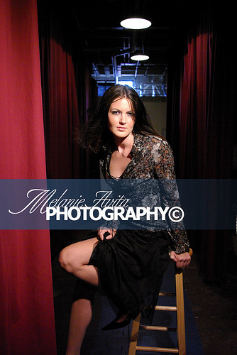 Female model photo shoot of Melanie Avita in Backstage, Theatre in the Square, Marietta GA
