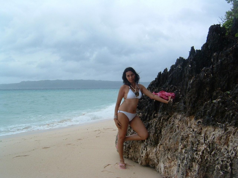 Female model photo shoot of Pinay Bonita in Puka Beach, Boracay, Philippines
