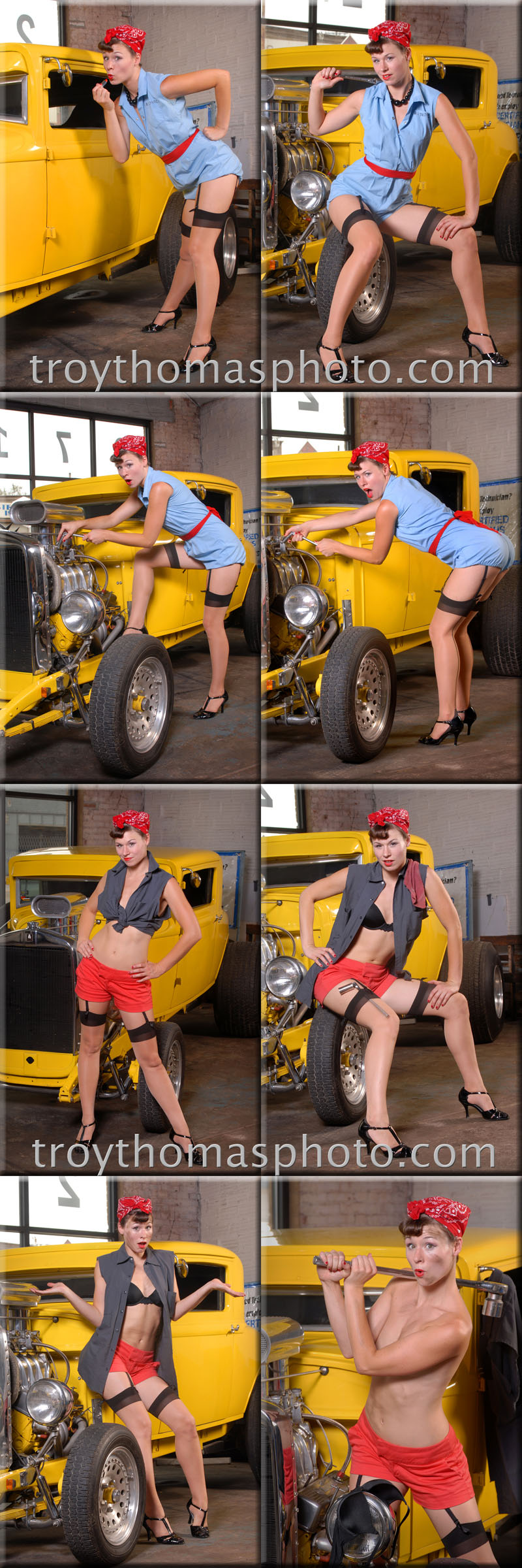 Male and Female model photo shoot of Troy Thomas Photography and Mimi Le Yu in A garage in KC