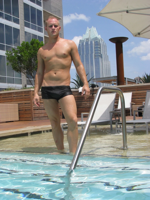 Male model photo shoot of Warren Clark in Amli on 2nd Pool; Austin, TX