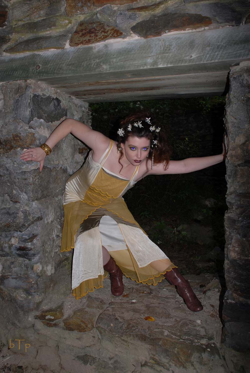 Female model photo shoot of Bodhi Tree Photography and Jessica Phoenix in By the ruins, makeup by Scarlett Adams makeup