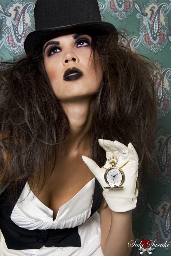 Female model photo shoot of Angela Boudreaux by Saki  Suruki in Run down hotel, makeup by Saki Suruki Make-up