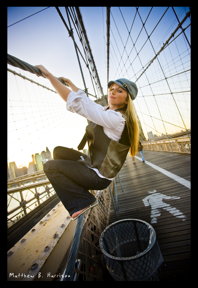 Female model photo shoot of Miss Gidget by TheLeicaGuy in Brooklyn Bridge