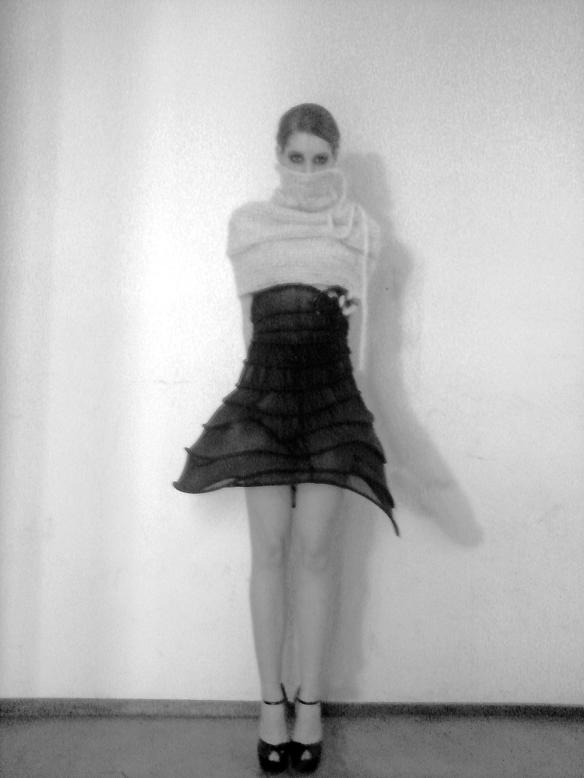 Female model photo shoot of -Marleen-, clothing designed by Marieke de Kan