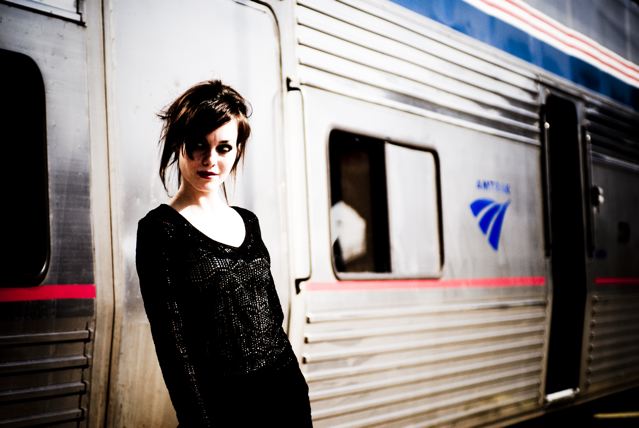 Female model photo shoot of -Stellar- by LorenHigginsPhotography in Albuquerque Train Station
