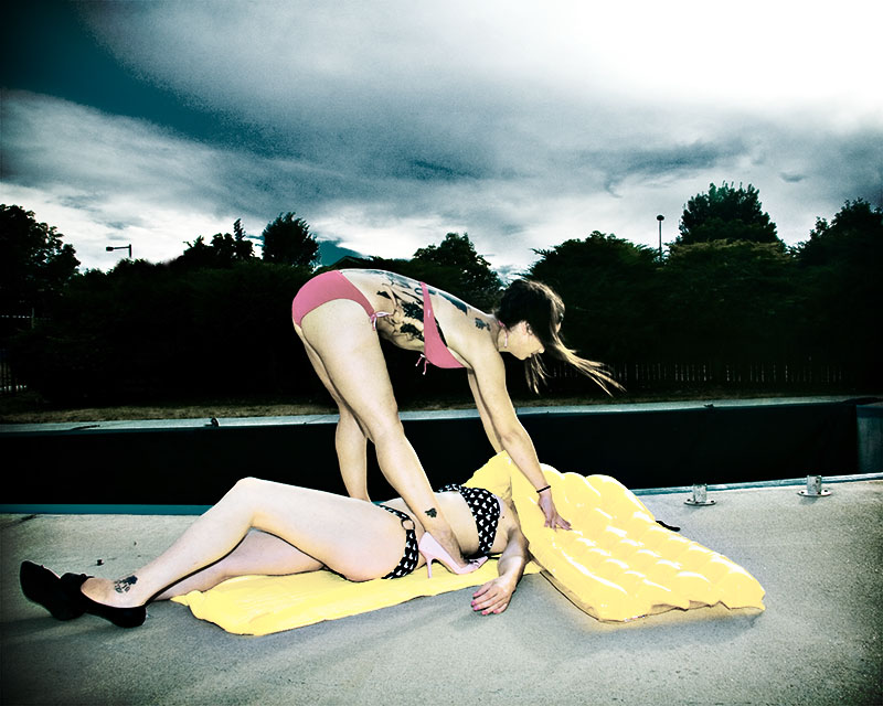 Male and Female model photo shoot of Joshua Nykamp, princesa azteca and Amber M Terry in Denver Pool